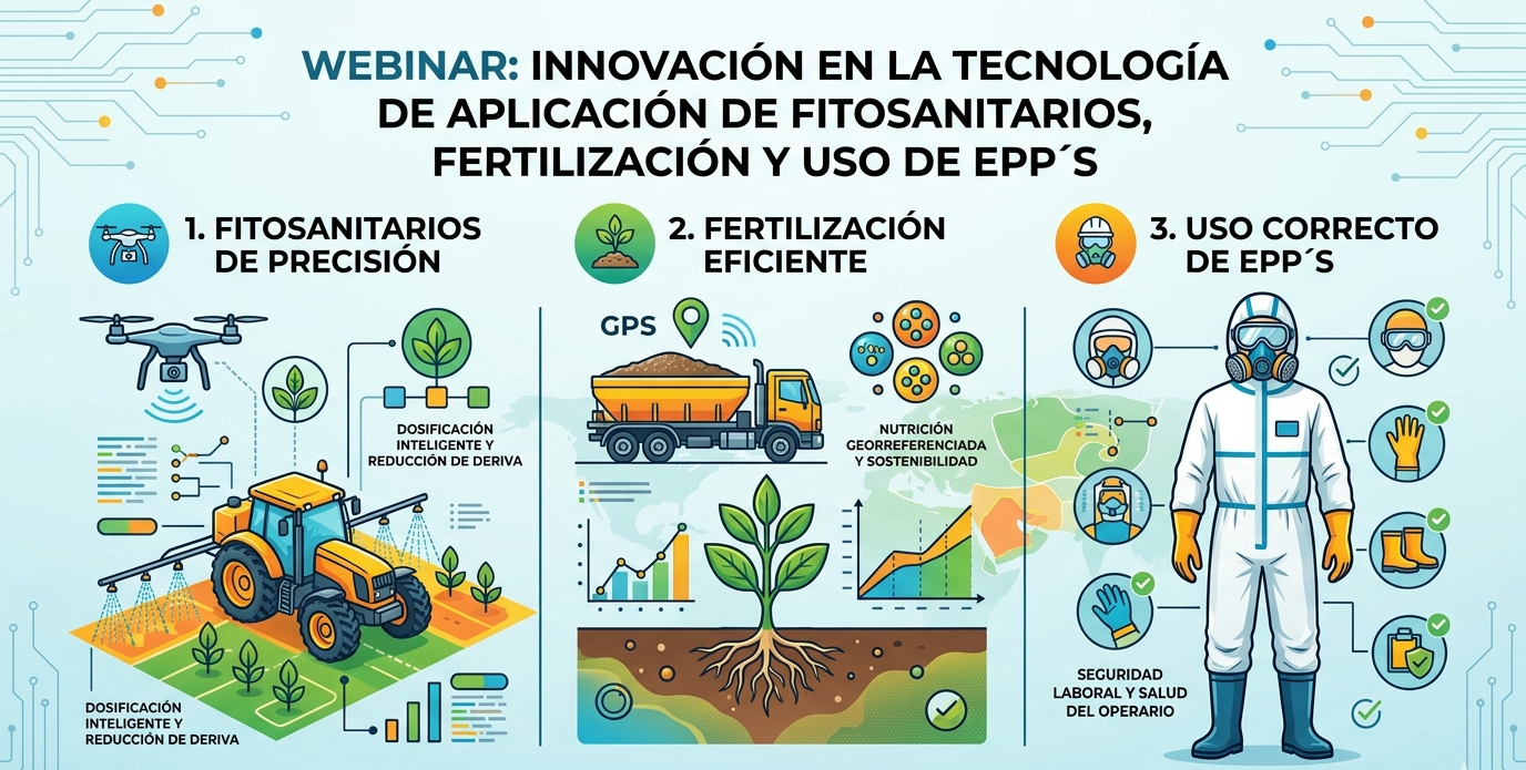 Webinar Innovación en la tecnología de aplicación de fitosanitarios, fertilización y uso de EPP´s